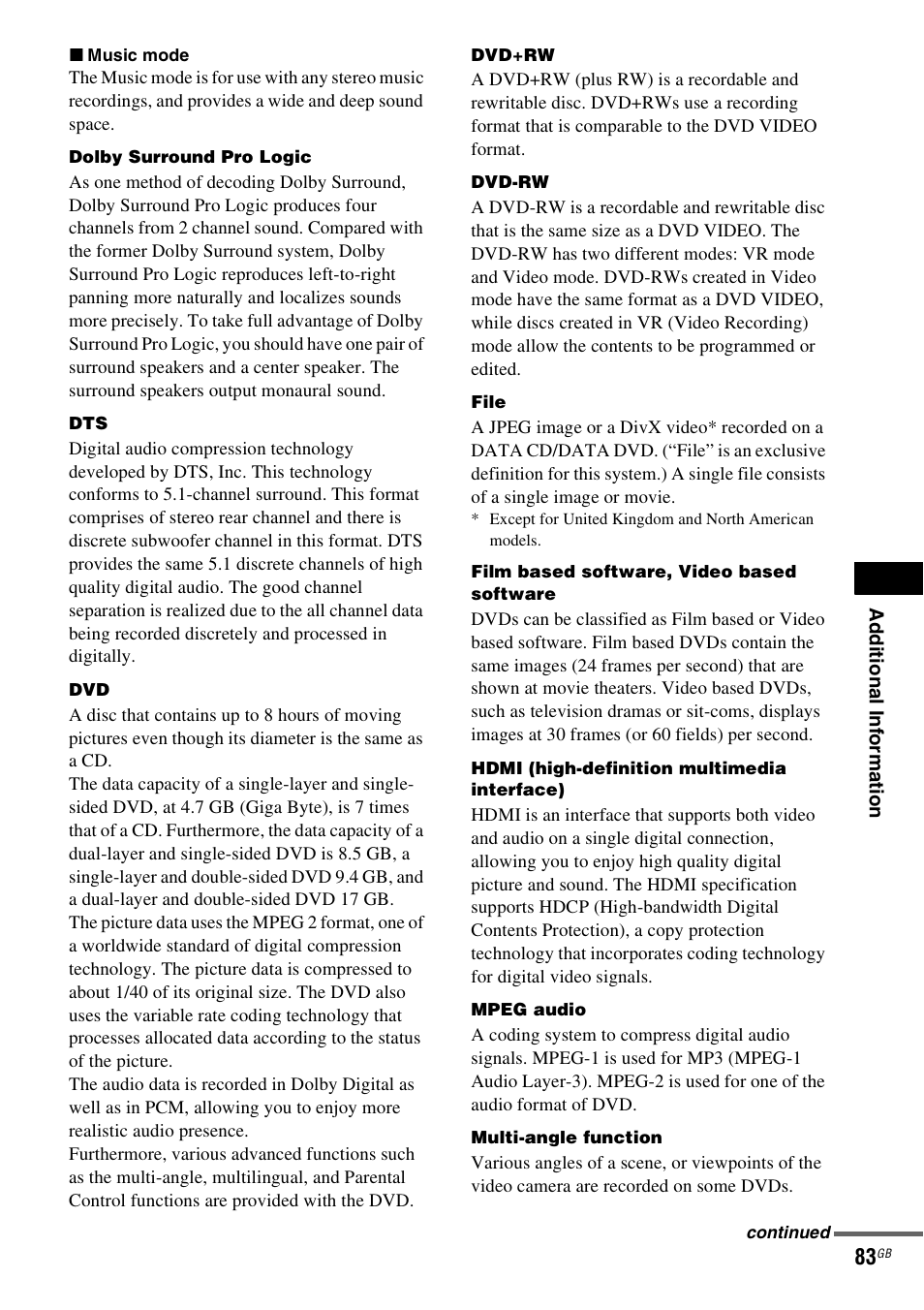 Sony DAV-DZ231 User Manual | Page 83 / 96