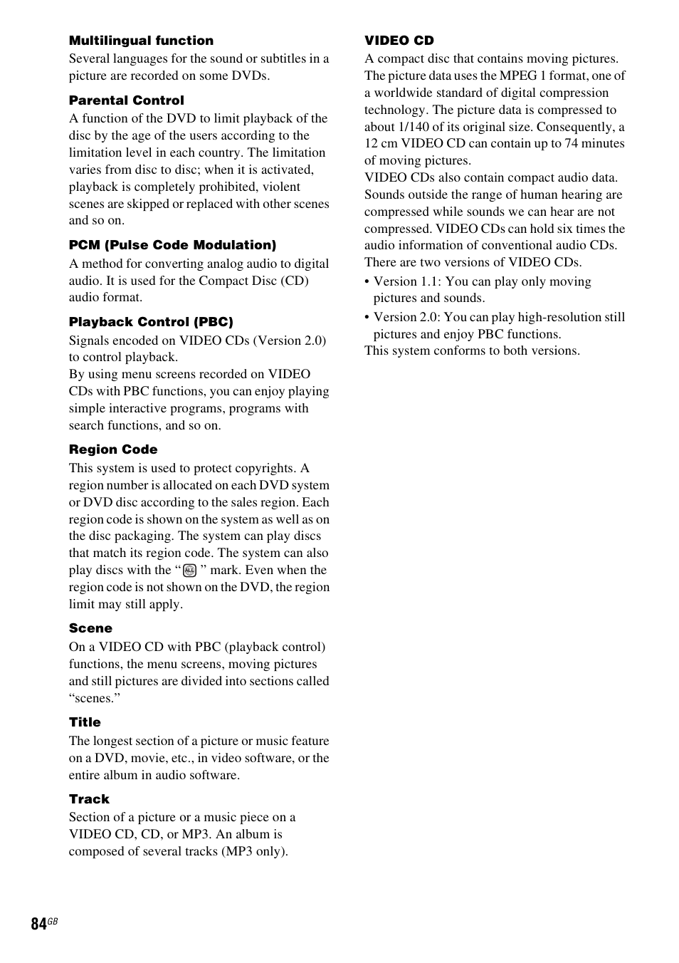 Sony DAV-DZ231 User Manual | Page 84 / 96