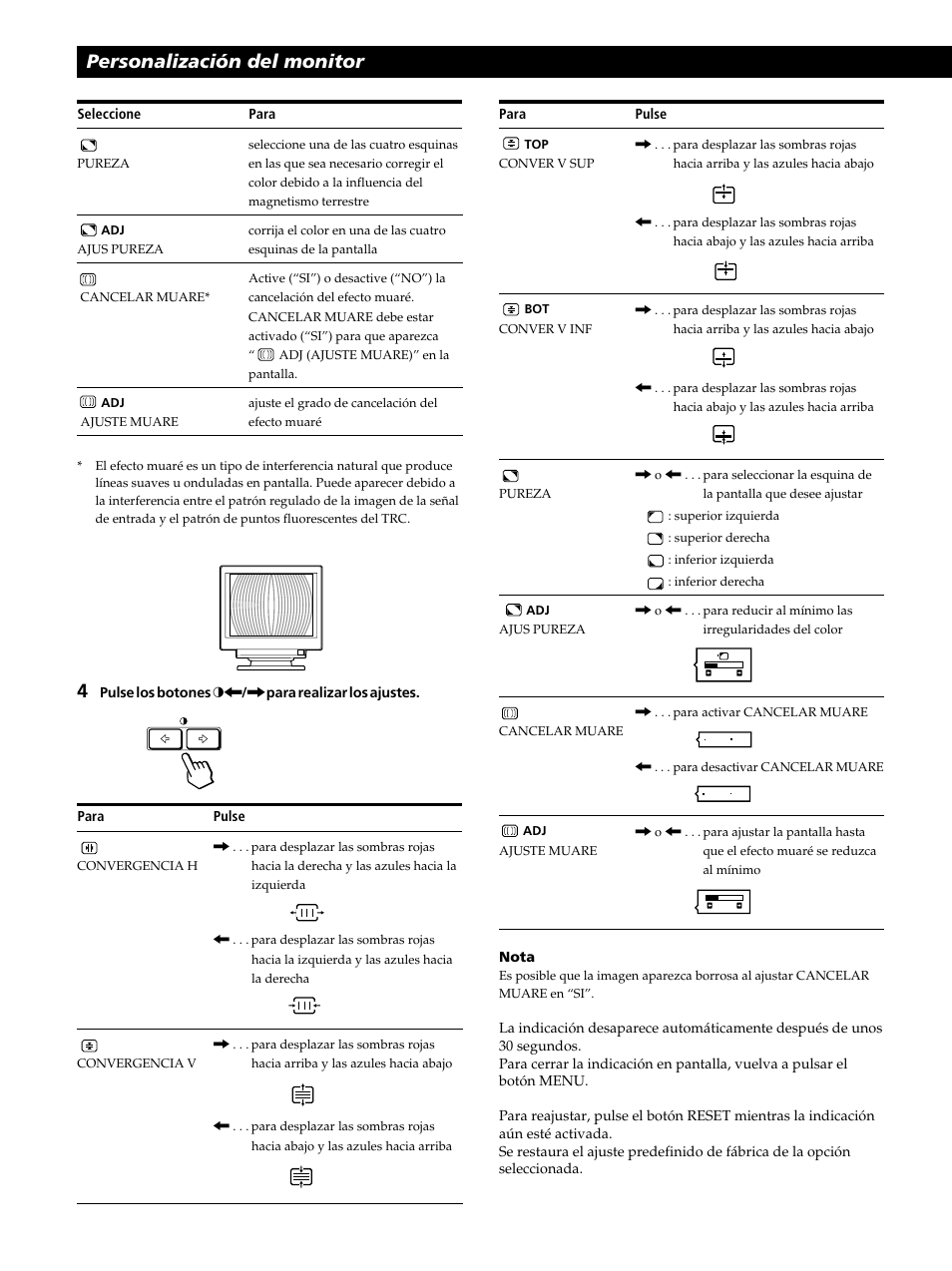 Personalización del monitor | Sony GDM-400PST9 User Manual | Page 74 / 104