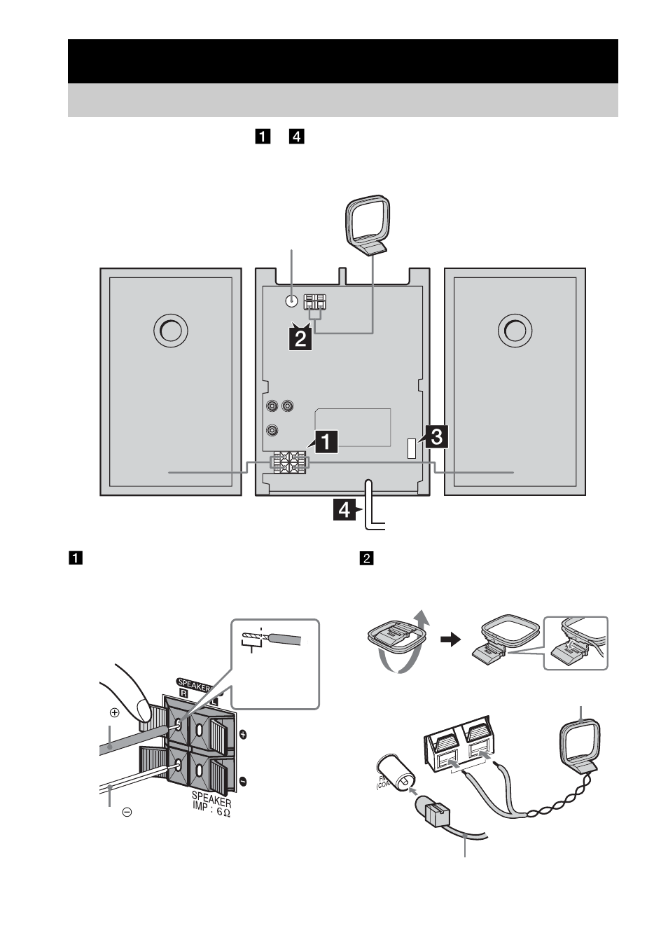 Getting started, Hooking up the system | Sony CMT-GP5 User Manual | Page 4 / 28