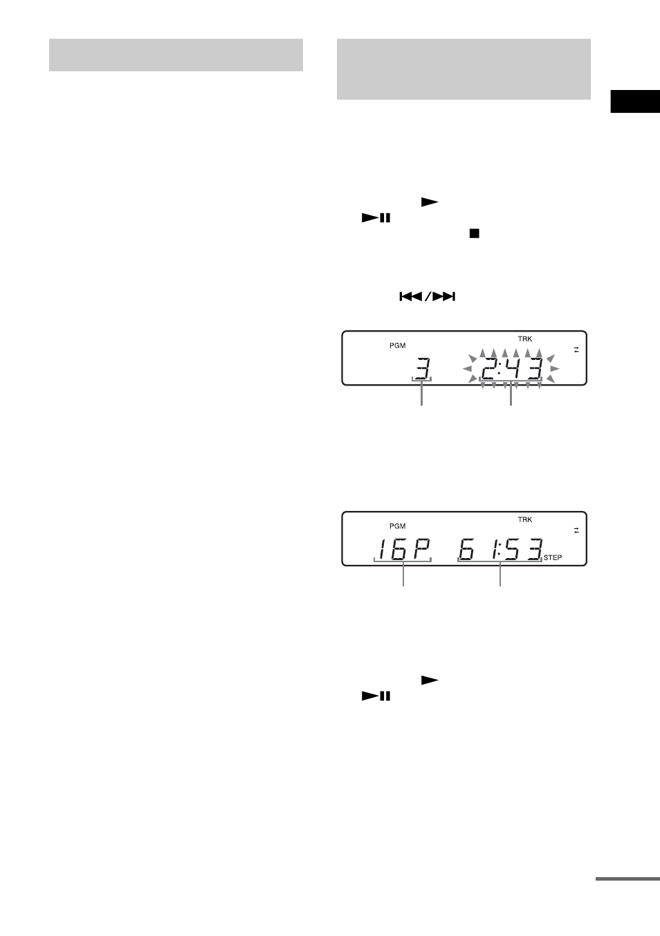Playing repeatedly, Repeat play, Creating your own program | Program play | Sony CMT-GP5 User Manual | Page 7 / 28