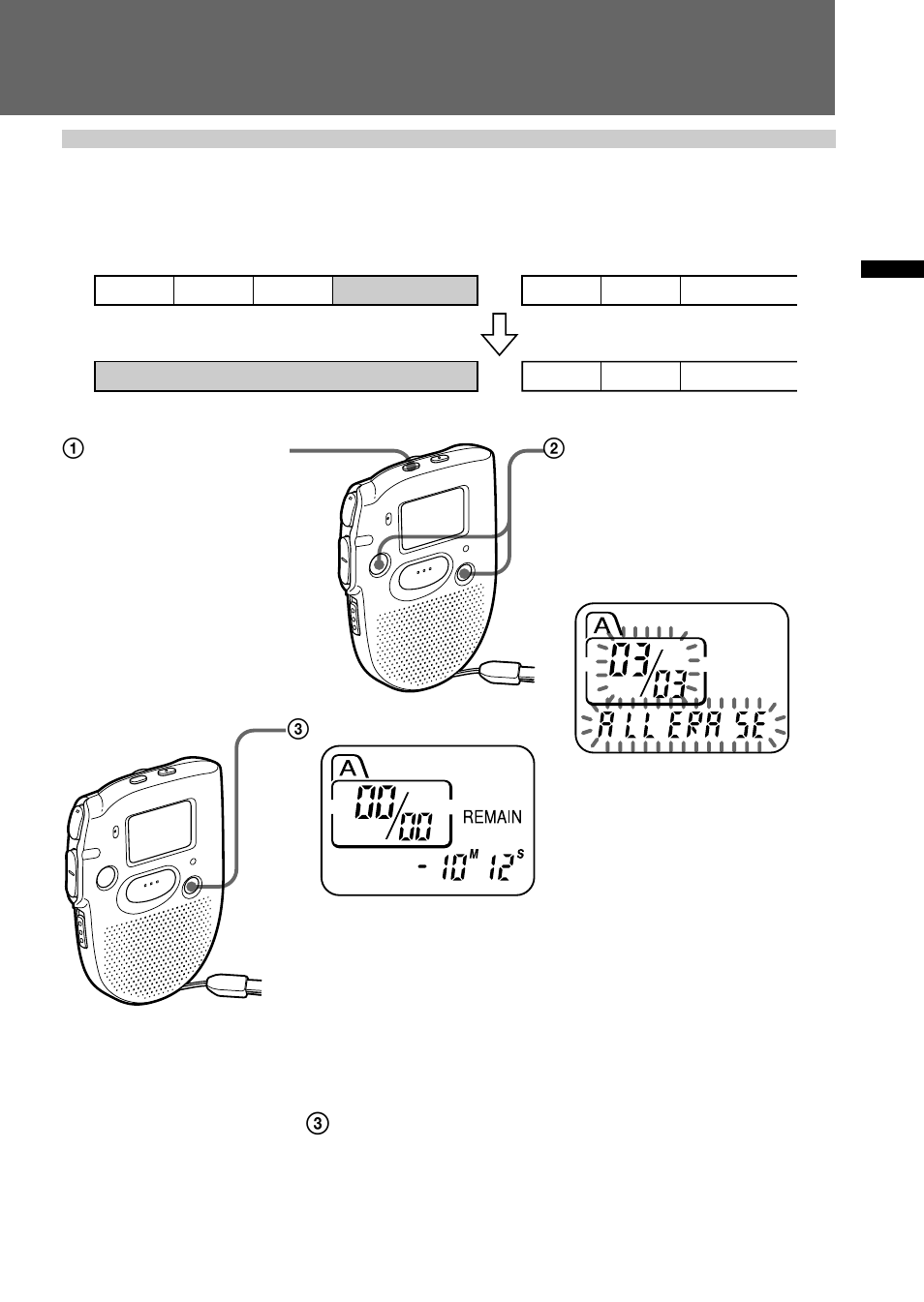 Erasing all messages in a file | Sony ICD-57 User Manual | Page 17 / 36