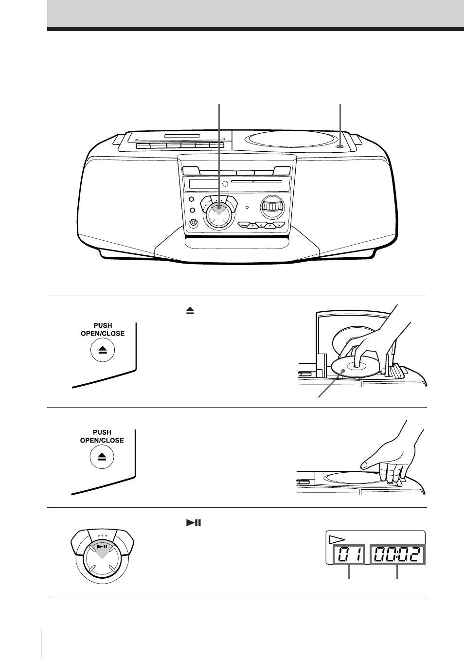 Playing a cd | Sony CFD-V35 User Manual | Page 5 / 28