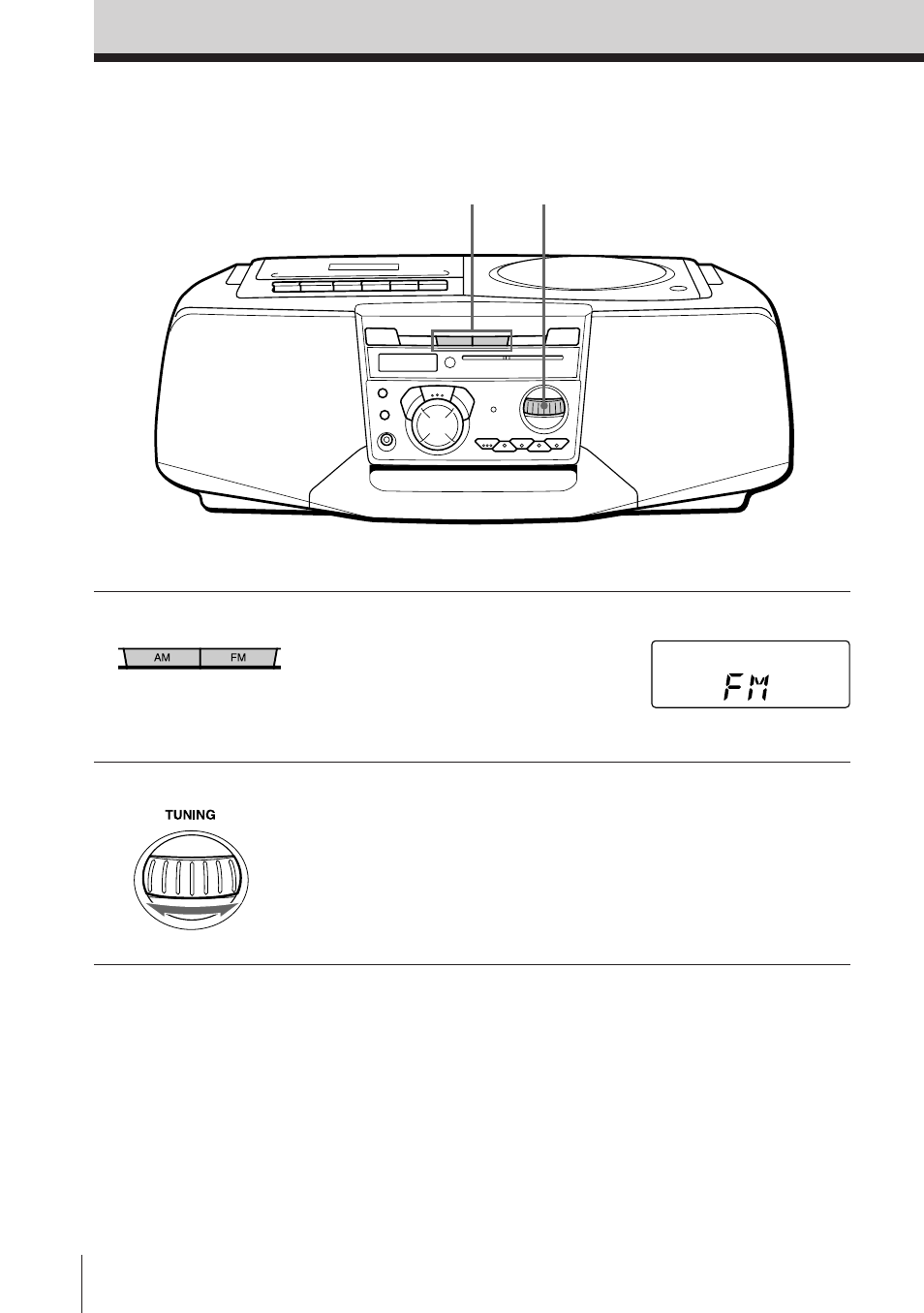 Listening to the radio | Sony CFD-V35 User Manual | Page 7 / 28