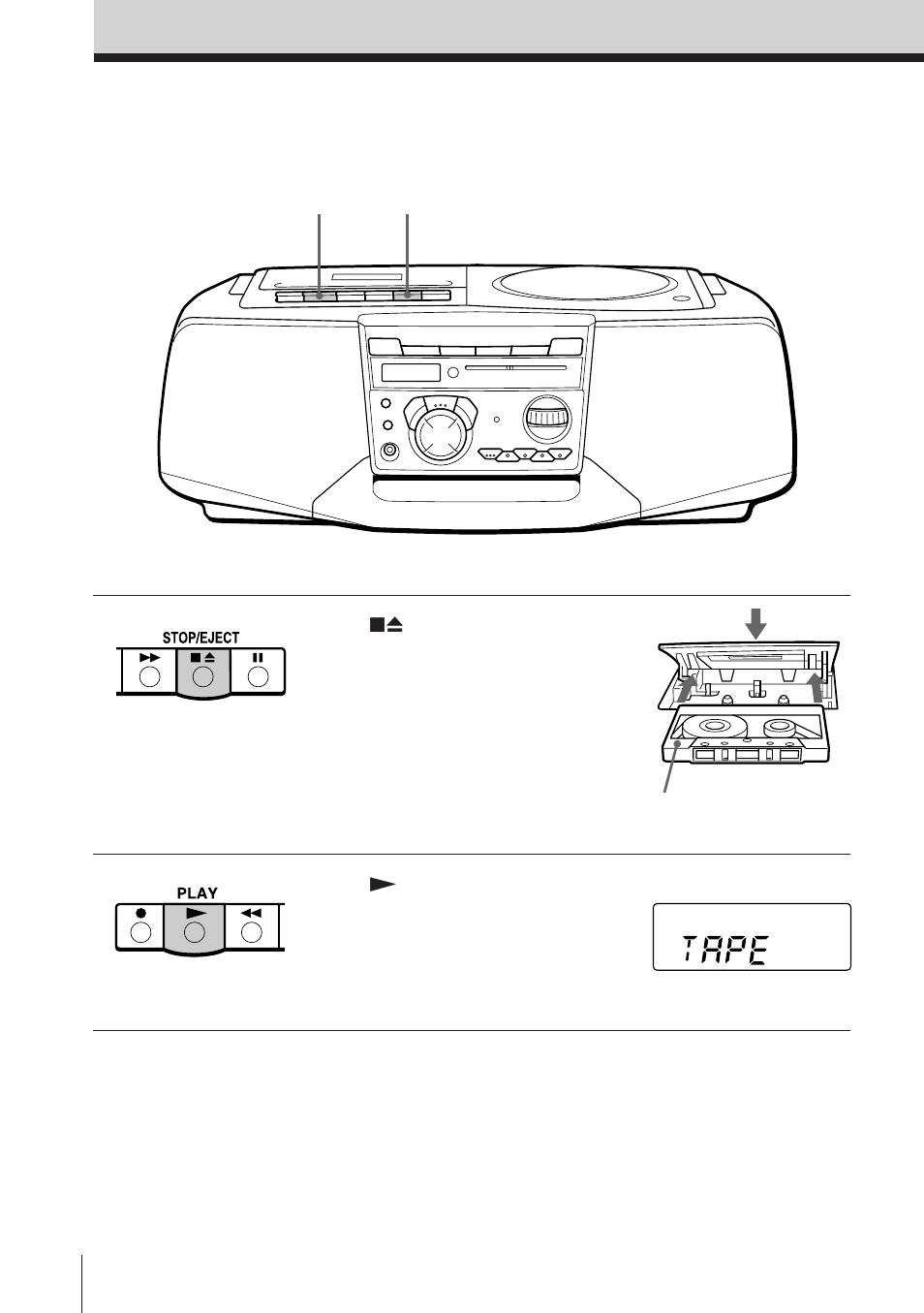 Playing a tape | Sony CFD-V35 User Manual | Page 9 / 28