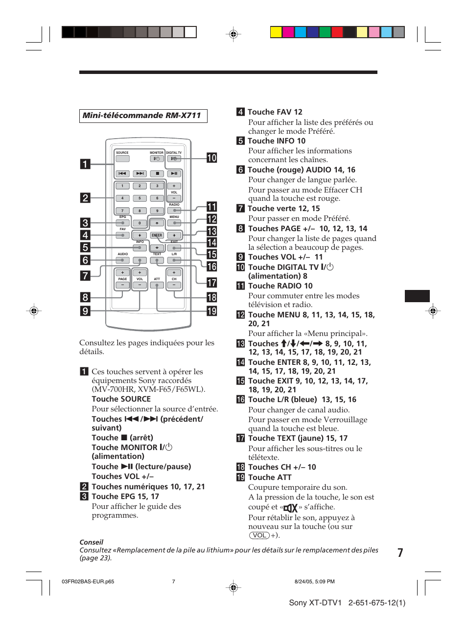 Sony XT-DTV1 User Manual | Page 55 / 123