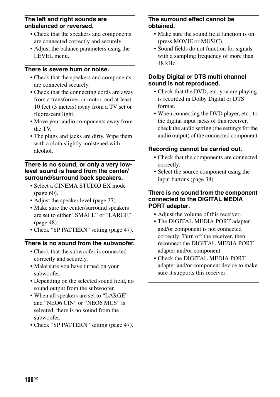 Sony STR-DG820 User Manual | Page 100 / 108