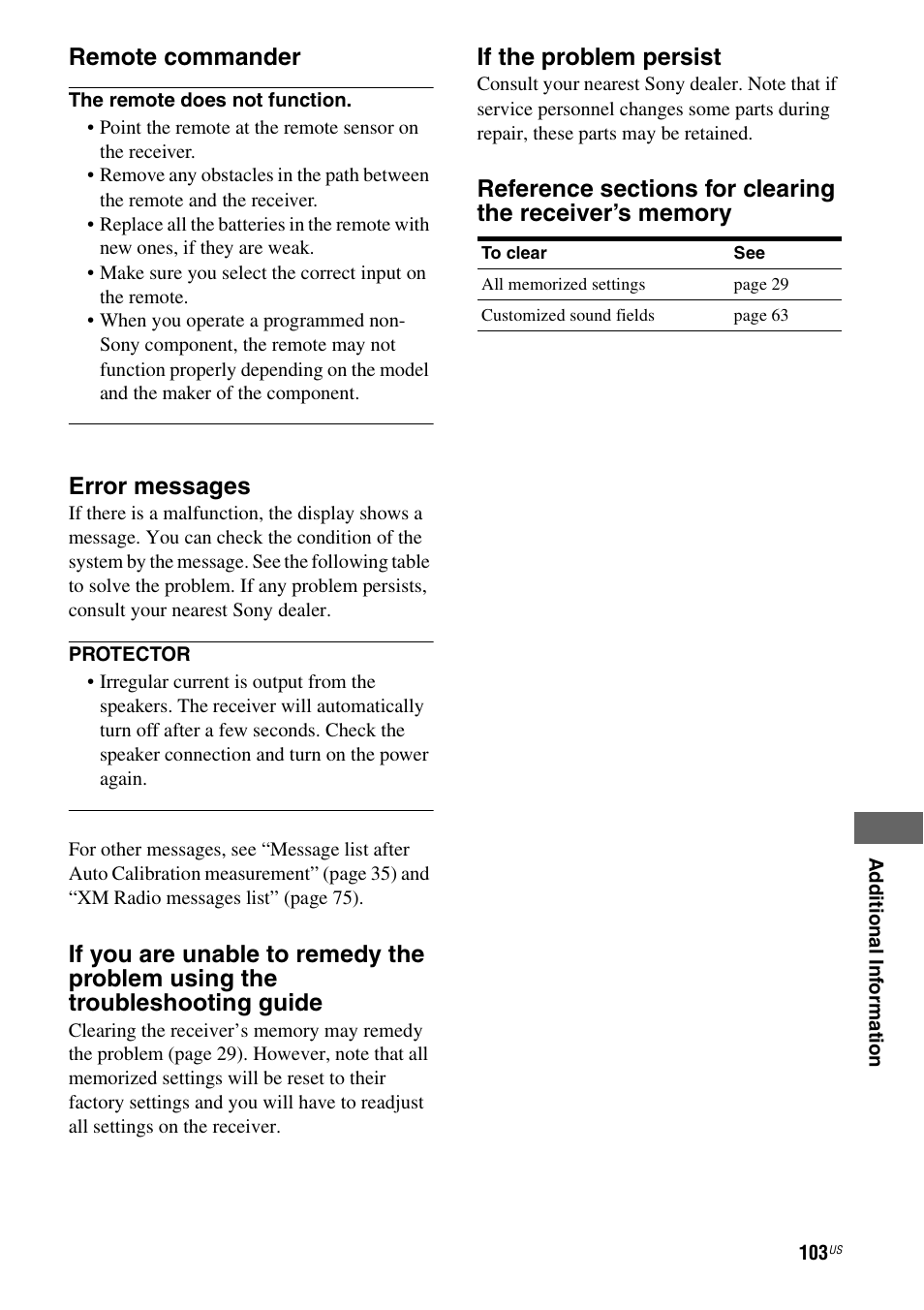 Sony STR-DG820 User Manual | Page 103 / 108