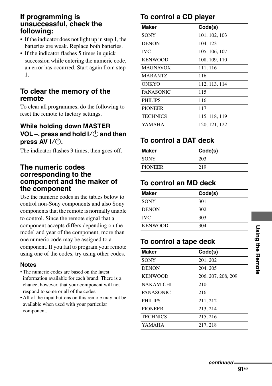 Sony STR-DG820 User Manual | Page 91 / 108