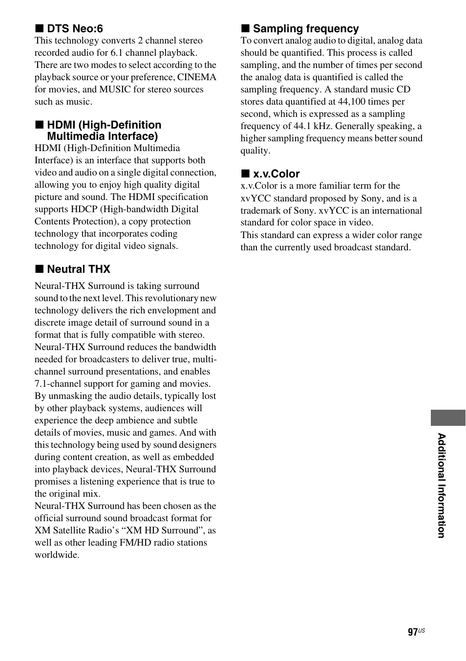 Sony STR-DG820 User Manual | Page 97 / 108