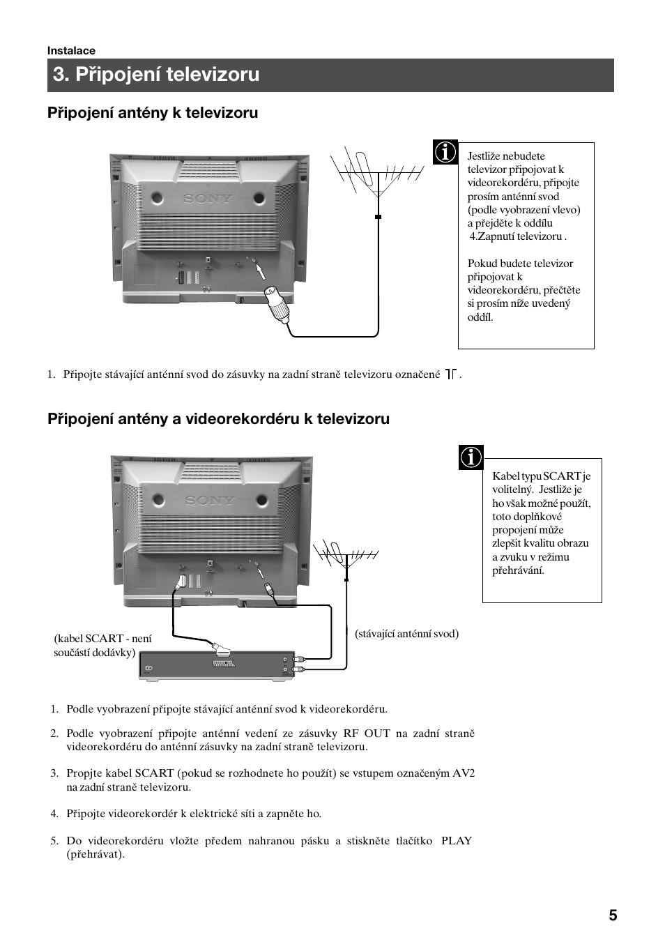 Připojení televizoru | Sony FD Trinitron KV-32FX65 K User Manual | Page 7 / 108