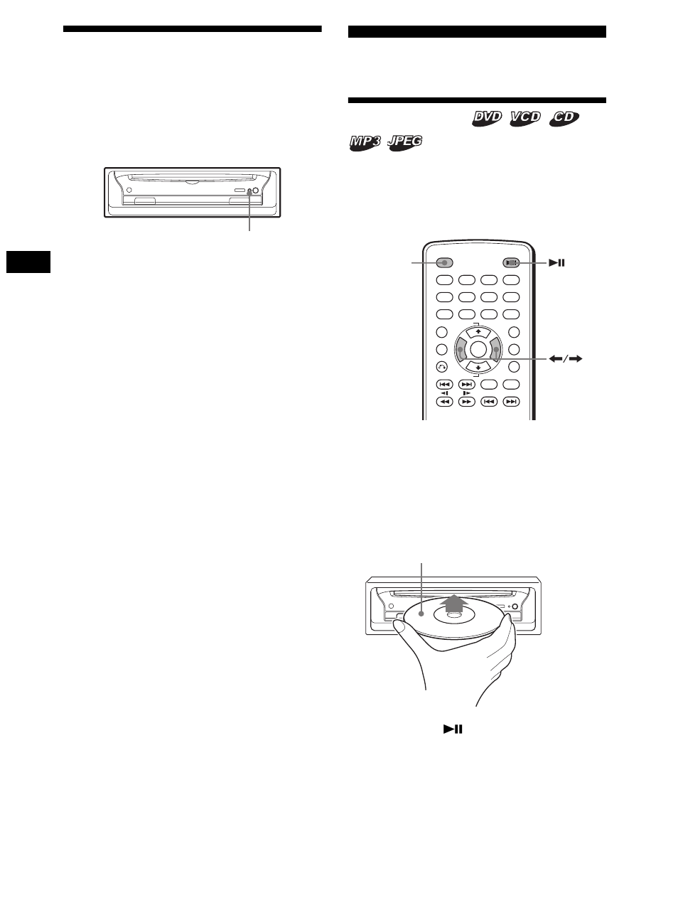 Resetting the unit, Player, Playing discs | 12 resetting the unit | Sony DVX-11B User Manual | Page 12 / 196