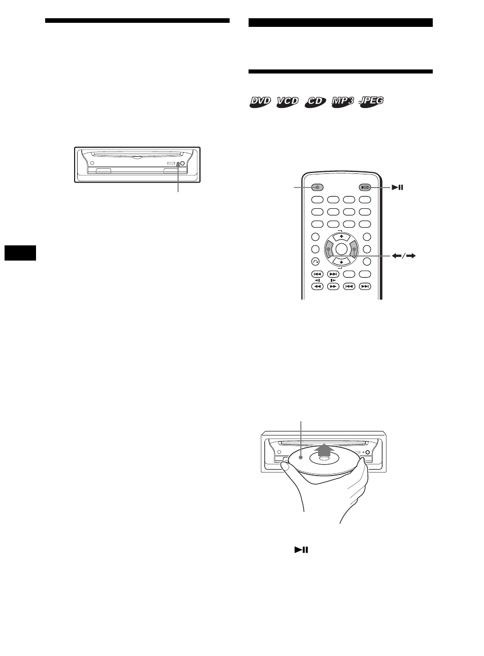 Azzeramento dell’apparecchio, Lettore, Riproduzione dei dischi | 12 azzeramento dell’apparecchio | Sony DVX-11B User Manual | Page 128 / 196