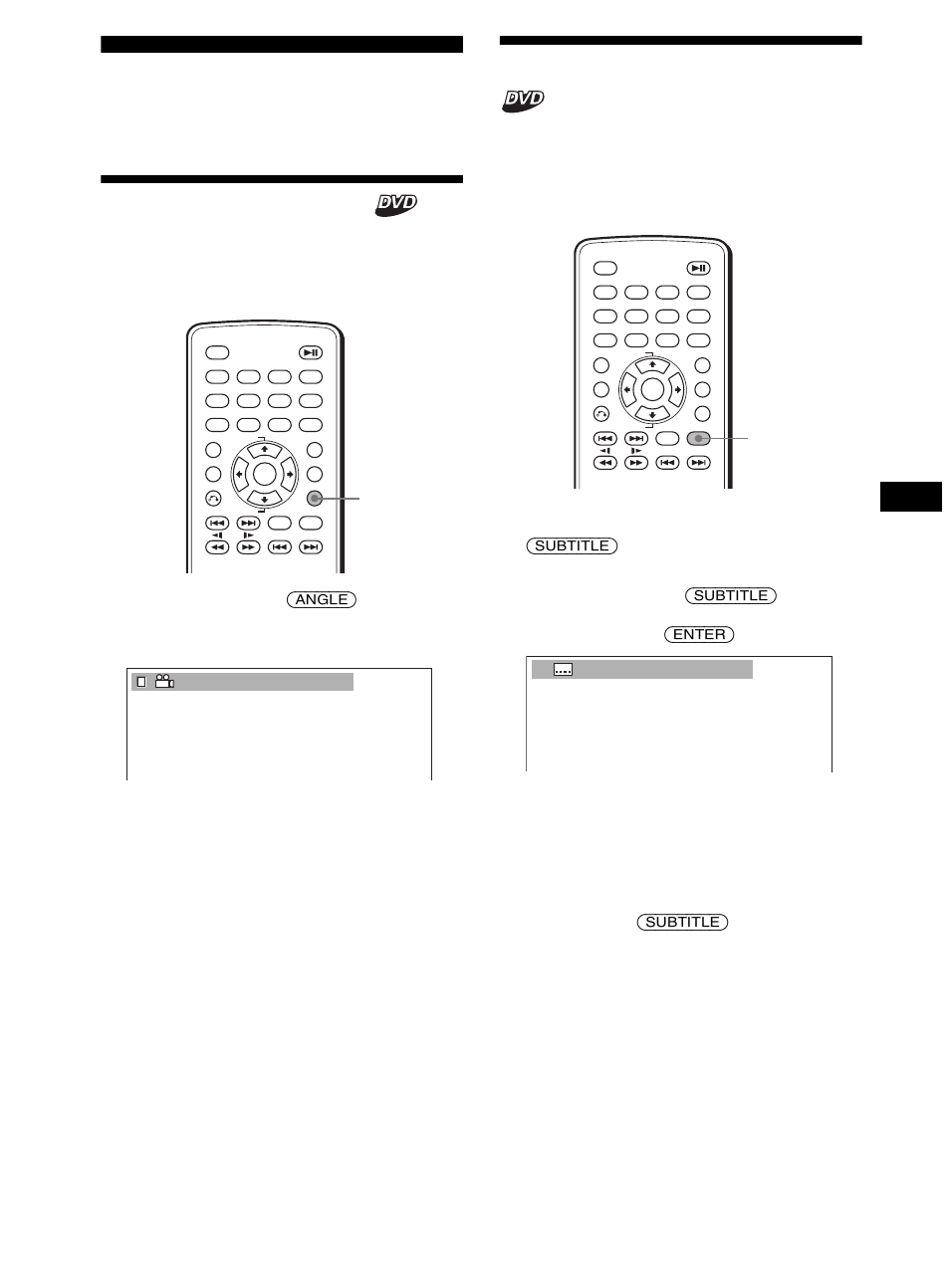 Regolazioni per l’immagine, Modifica degli angoli, Visualizzazione dei sottotitoli | Premere più volte (subtitle) per selezionare “off, Per disattivare i sottotitoli | Sony DVX-11B User Manual | Page 137 / 196