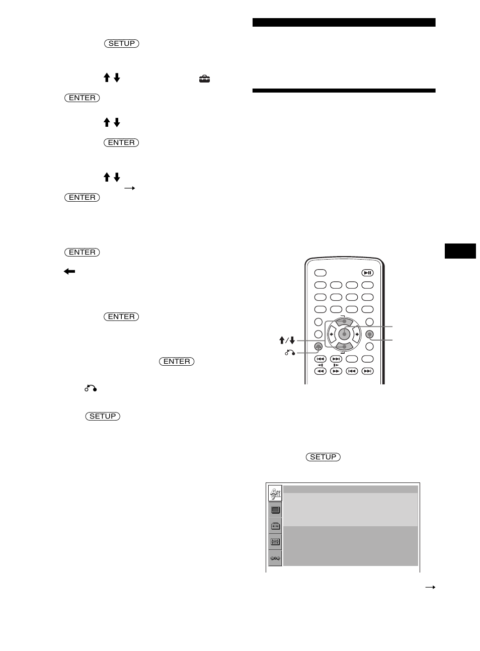 Impostazioni e regolazioni, Uso del display di impostazione | Sony DVX-11B User Manual | Page 141 / 196