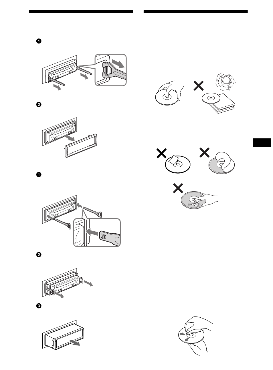 Rimozione dell’apparecchio, Note sui dischi, Rimozione dell’apparecchio note sui dischi | 31 rimozione dell’apparecchio | Sony DVX-11B User Manual | Page 147 / 196