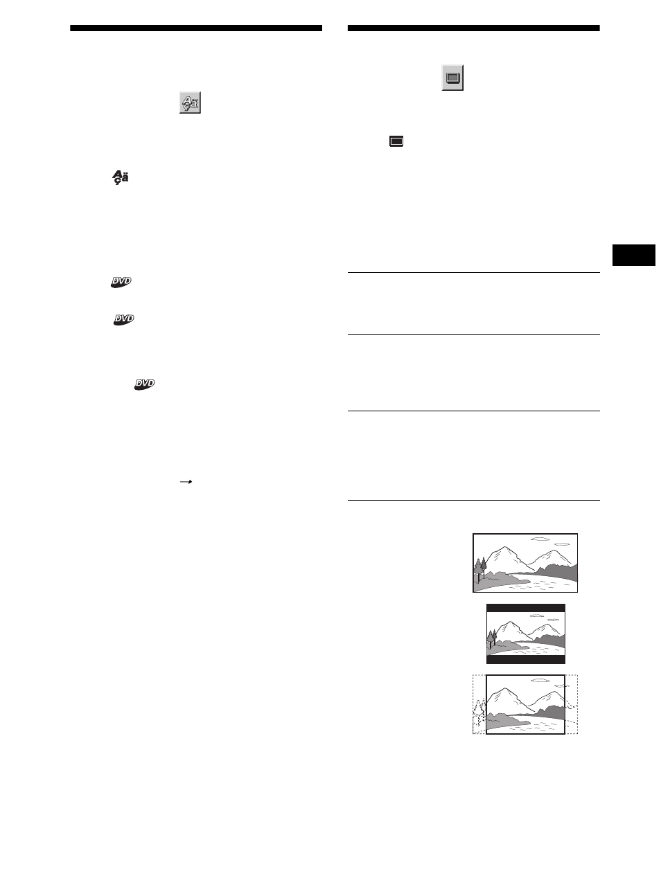 Setting the display language or sound track, Language setup, Setting the screen | Screen setup, Modes, 27 setting the display language or sound track | Sony DVX-11B User Manual | Page 27 / 196