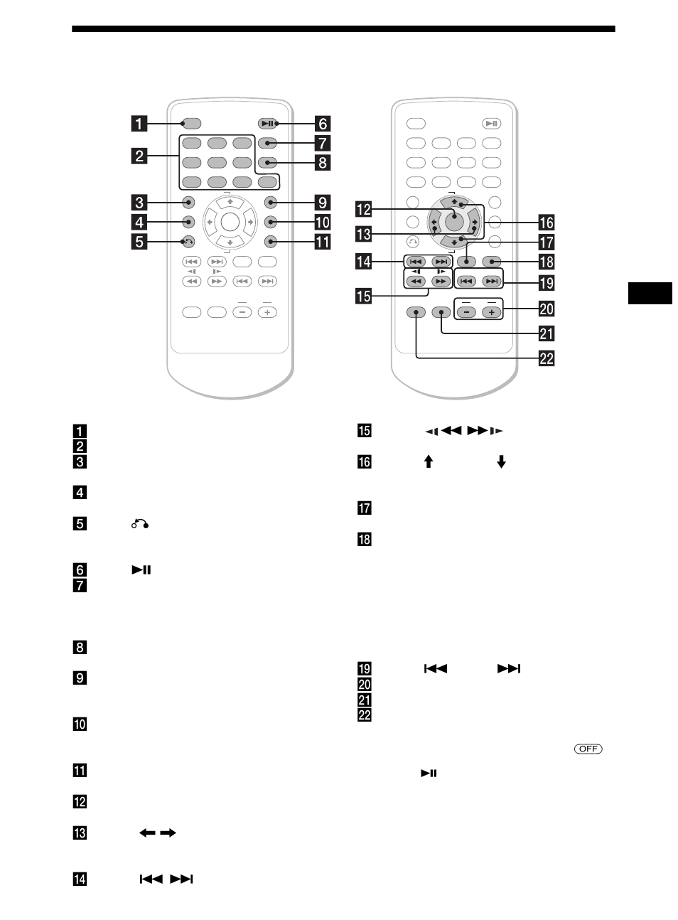 Kartenfernbedienung rm-x129 zum steuern des geräts, Zum steuern des mediencenters/ receivers xav-7w | Sony DVX-11B User Manual | Page 47 / 196