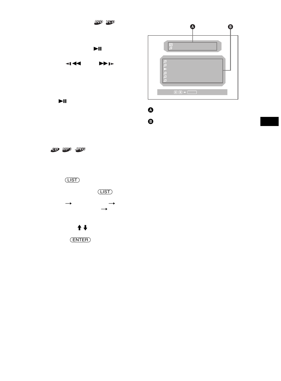 Wiedergeben mit langsamer geschwindigkeit, Wiedergabe in zeitlupe, Liste | Sony DVX-11B User Manual | Page 55 / 196