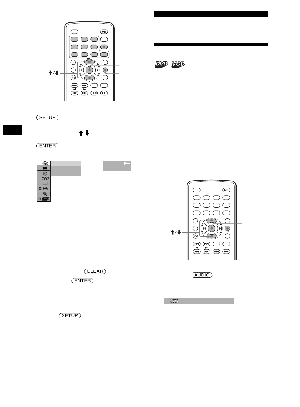 Toneinstellungen, Wechseln der audiokanäle, Seite 20) | Drücken sie (setup), So blenden sie das wiedergabemodusmenü aus | Sony DVX-11B User Manual | Page 58 / 196