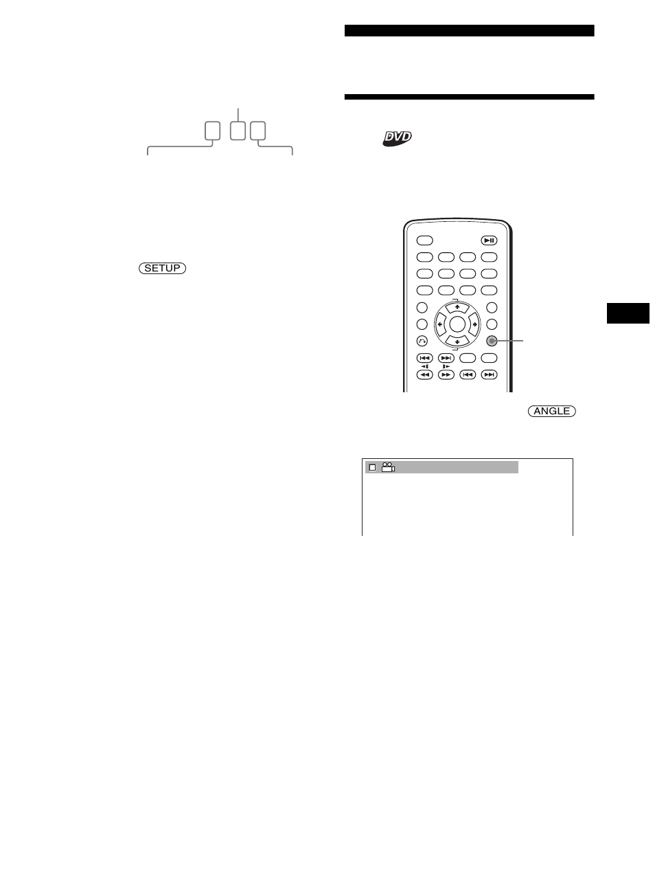 Réglages de l’image, Changement de l’angle de vue, Dolby digital 3 / 2 | Appuyez sur (setup), Pour désactiver le menu du mode de lecture | Sony DVX-11B User Manual | Page 99 / 196