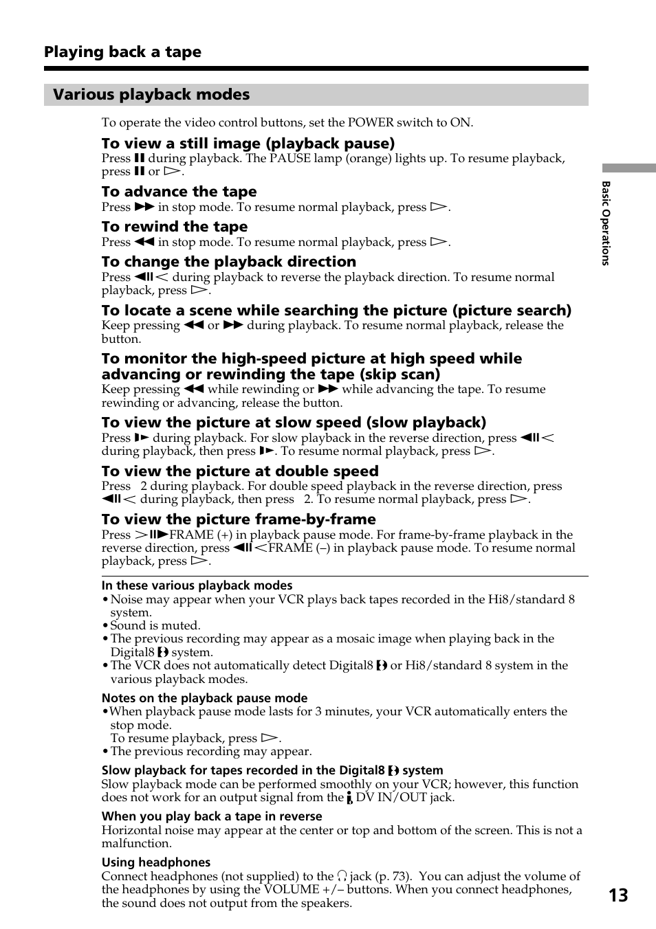 Sony GV-D800 User Manual | Page 13 / 76