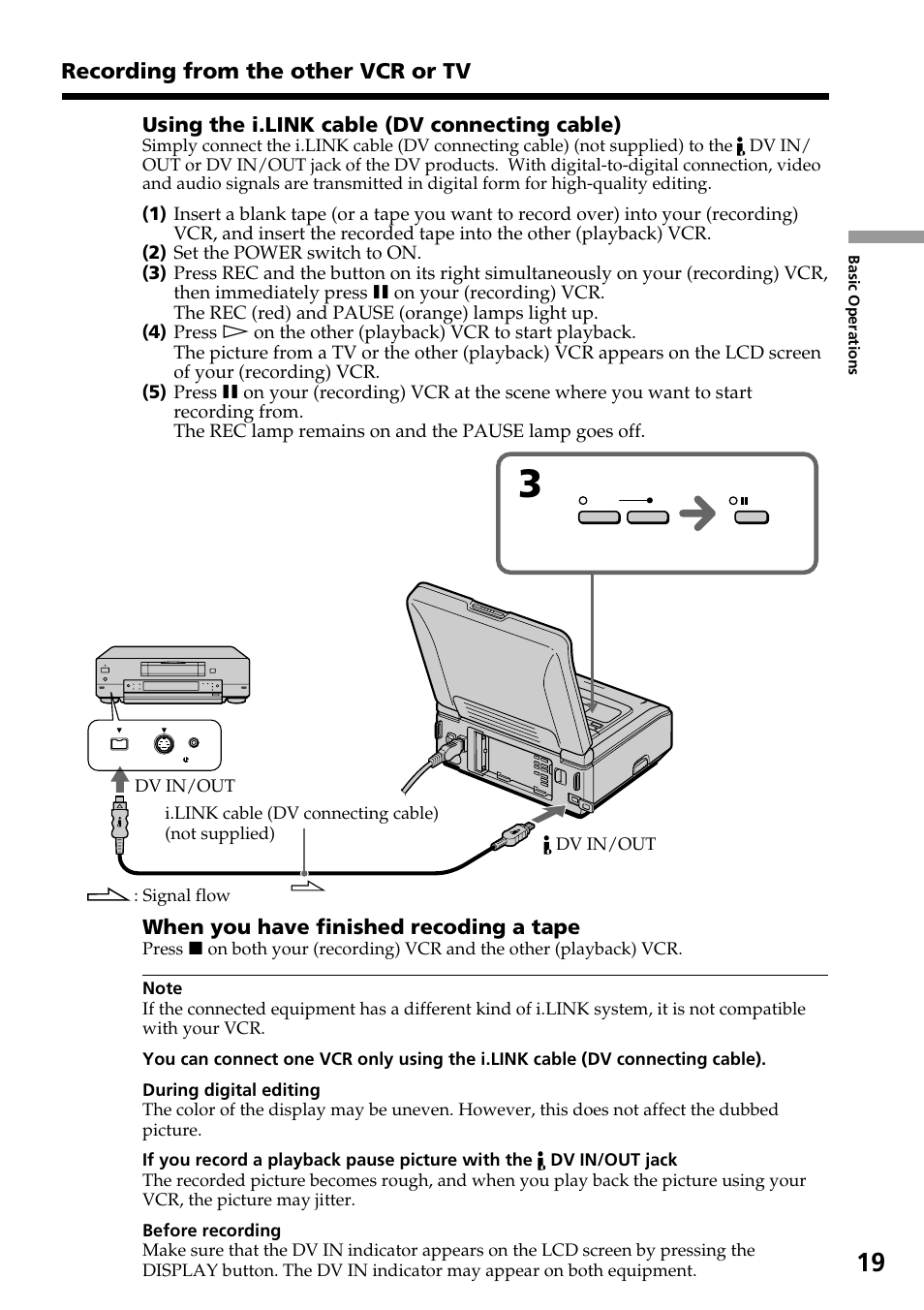Recording from the other vcr or tv | Sony GV-D800 User Manual | Page 19 / 76