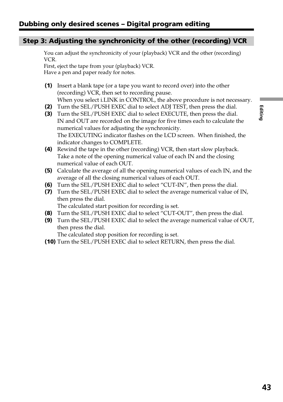 Sony GV-D800 User Manual | Page 43 / 76