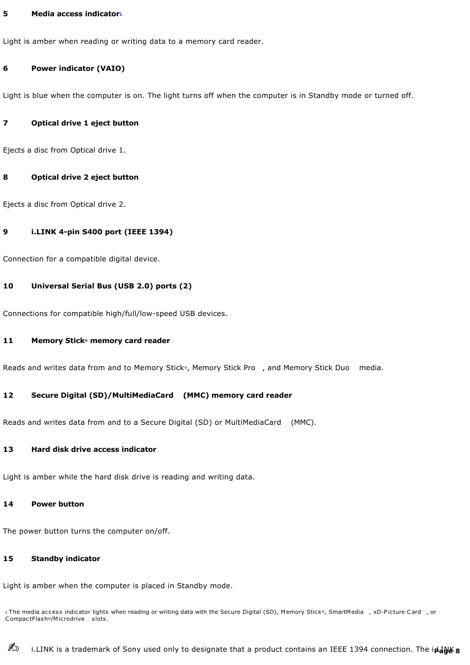 Sony VAIO VGCRB40 User Manual | Page 8 / 243