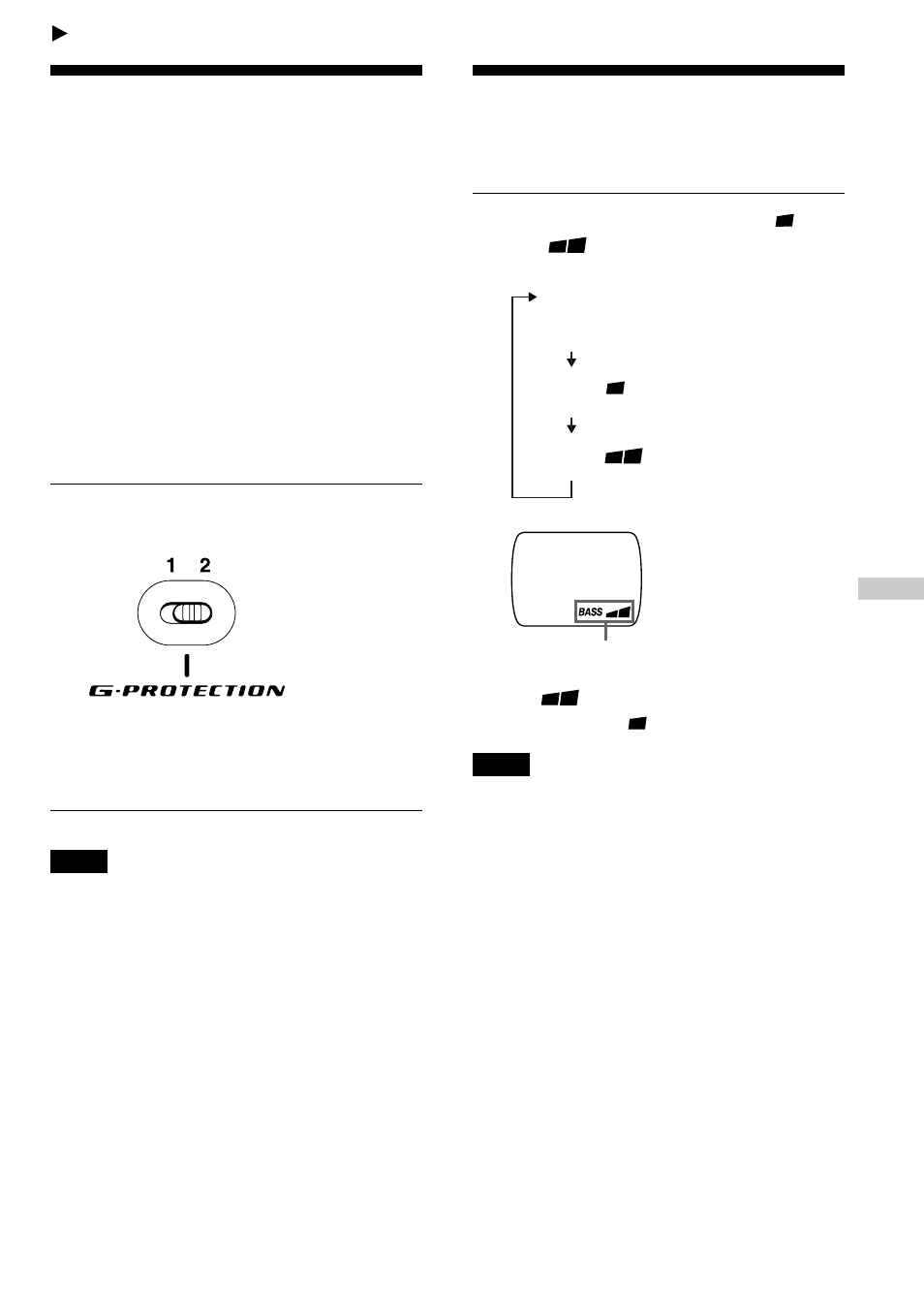 Available features, G-protection function, Emphasizing the bass sound (sound) | 17 emphasizing the bass sound | Sony D-FS601 User Manual | Page 17 / 32