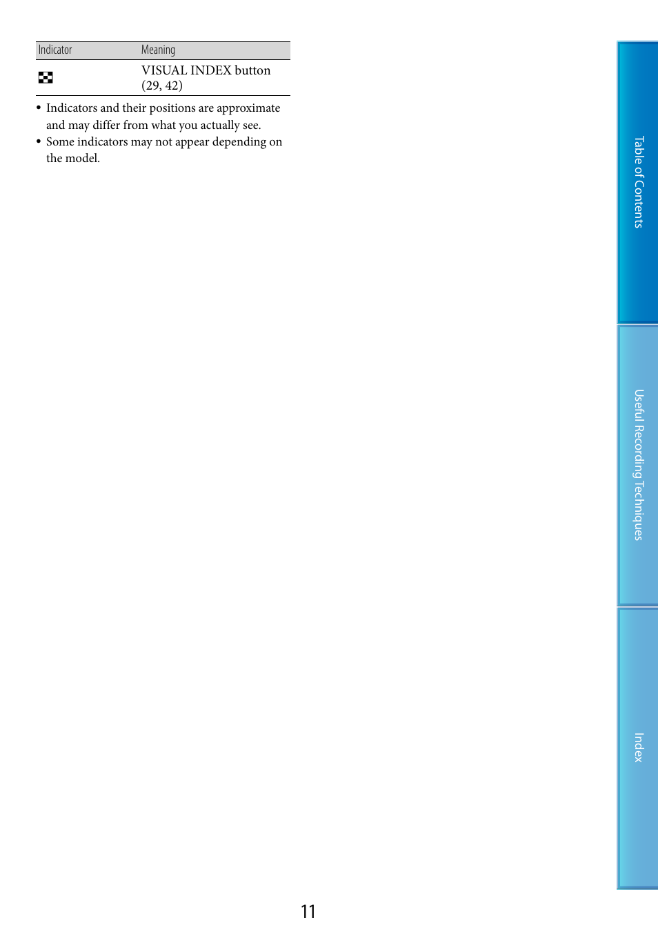 Sony XR200VE User Manual | Page 11 / 134