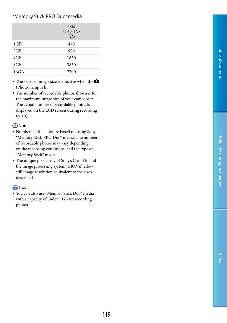 Sony XR200VE User Manual | Page 119 / 134