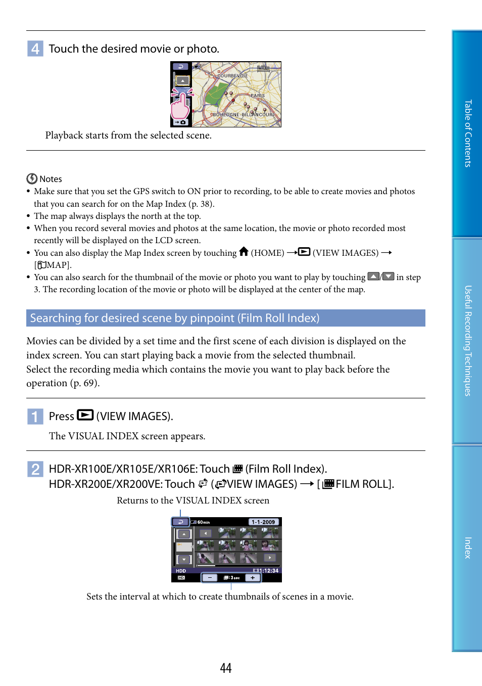 Sony XR200VE User Manual | Page 44 / 134