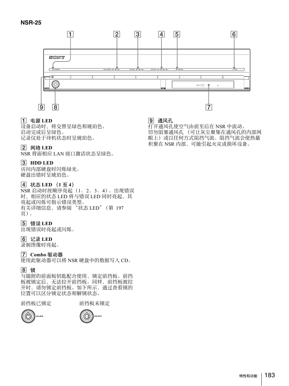 Nsr-25 | Sony Security Camera User Manual | Page 183 / 204