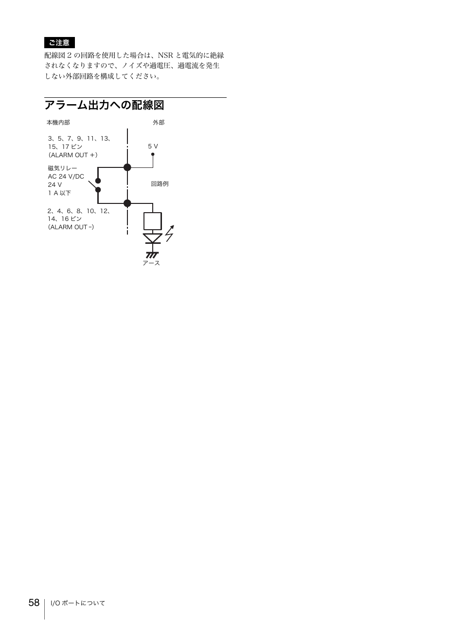 アラーム出力への配線図 | Sony Security Camera User Manual | Page 58 / 204