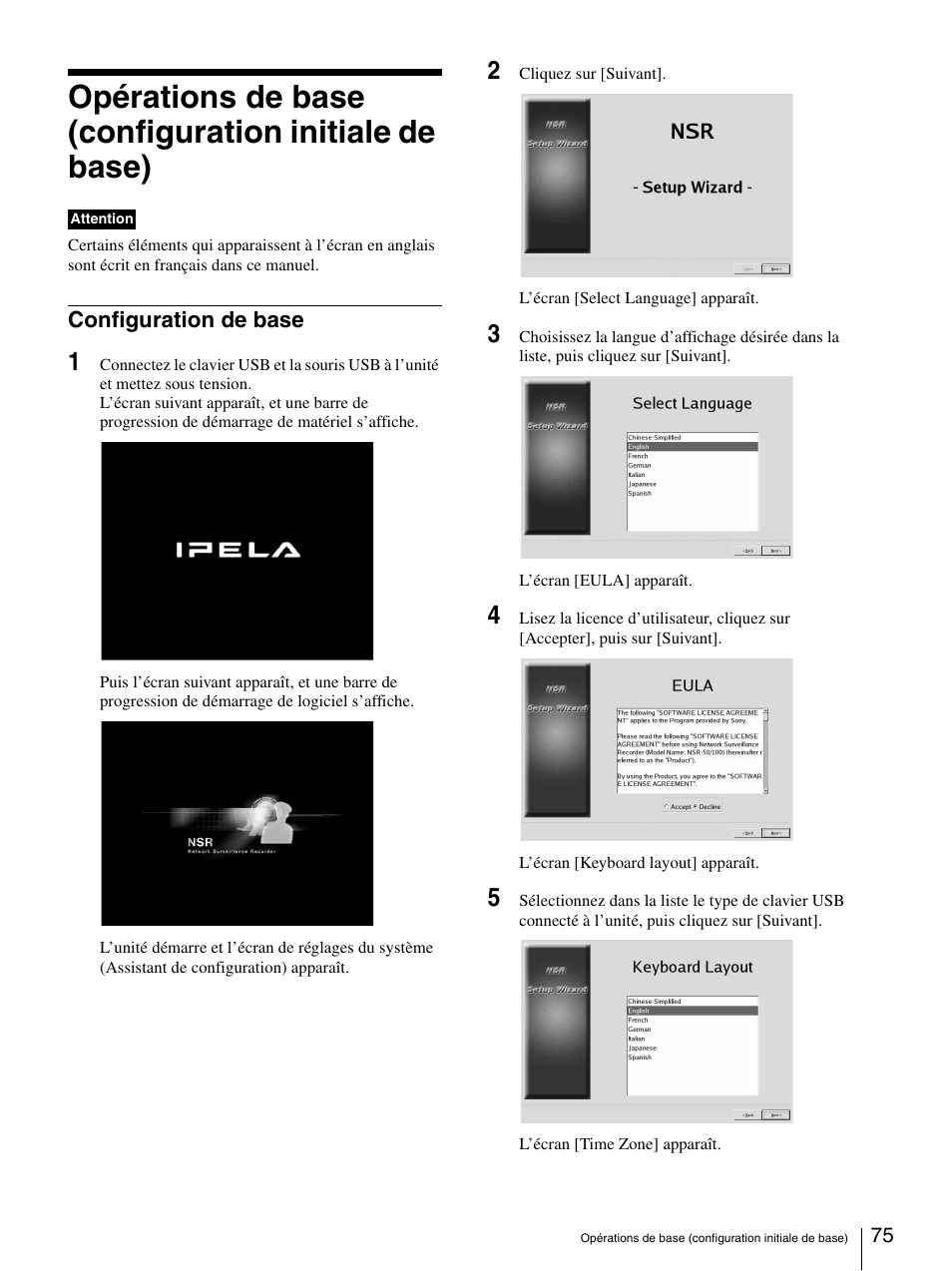 Configuration de base | Sony Security Camera User Manual | Page 75 / 204