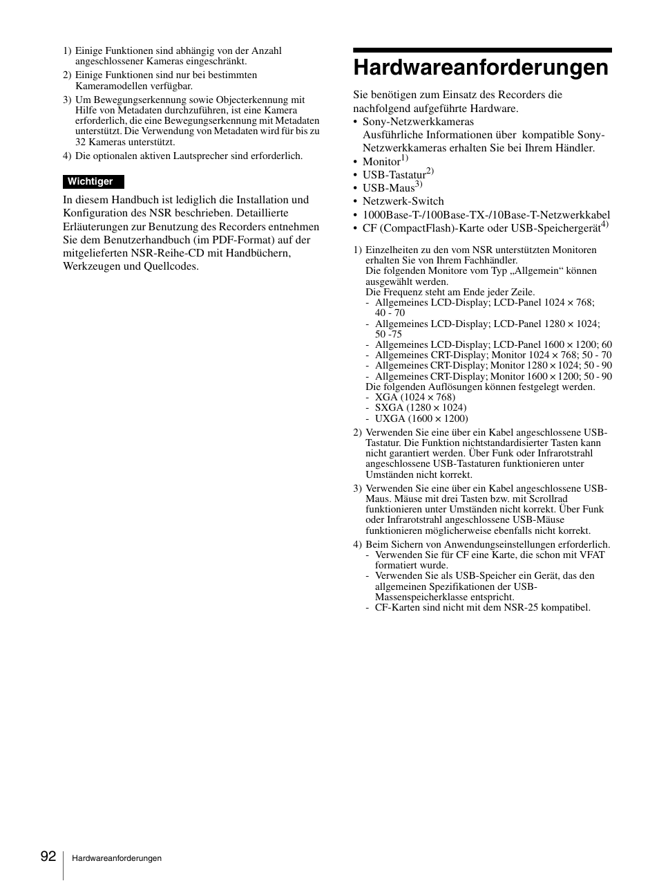Hardwareanforderungen | Sony Security Camera User Manual | Page 92 / 204