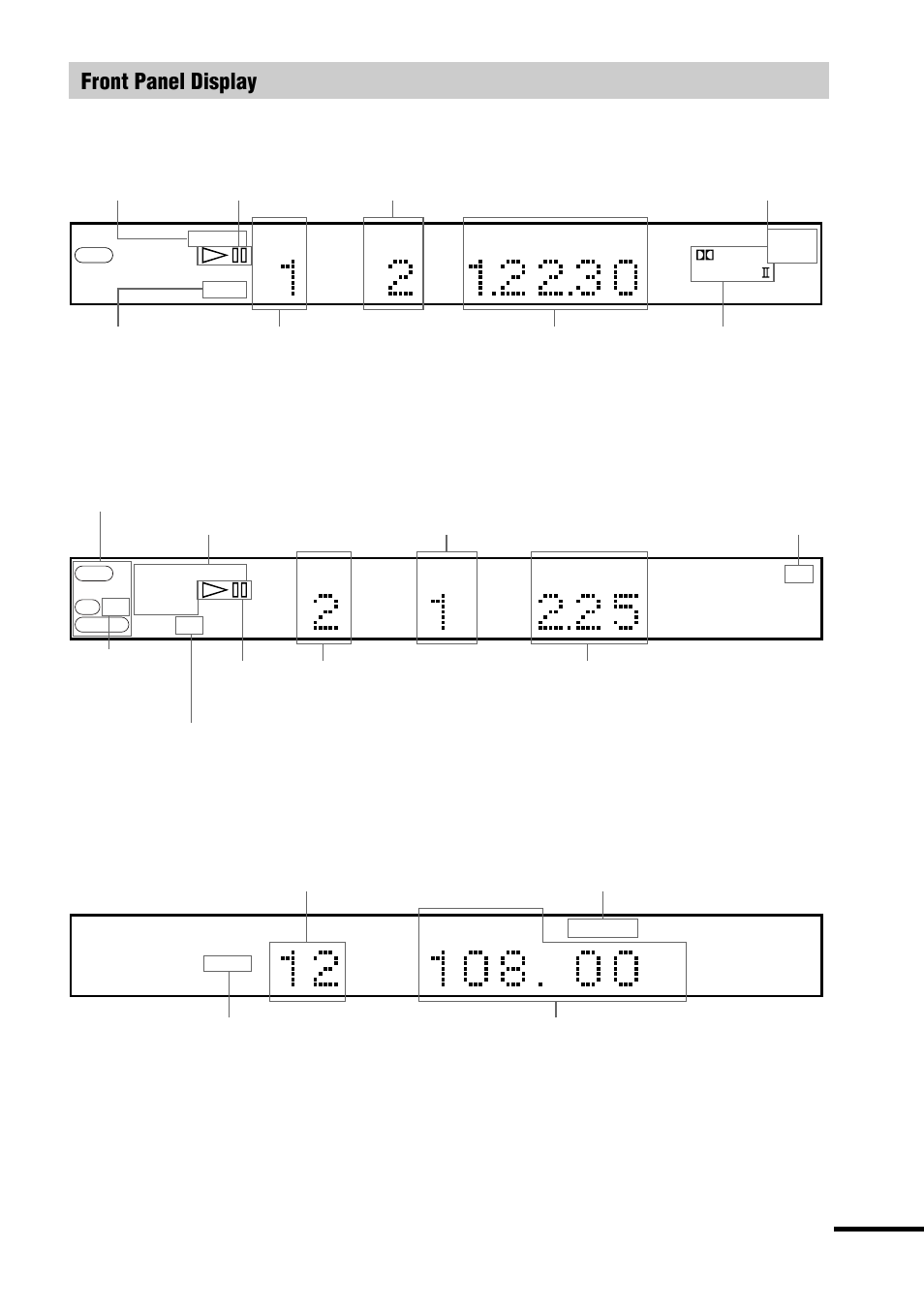 Front panel display, When playing back a dvd | Sony AVD-S50ES User Manual | Page 11 / 84