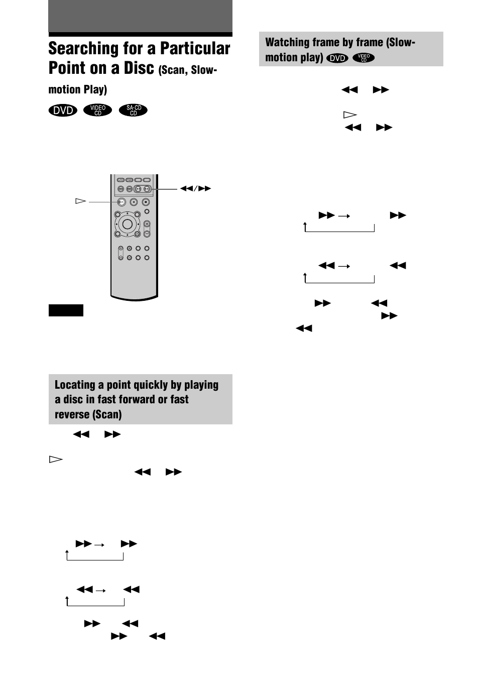 Searching for a particular point on a disc | Sony AVD-S50ES User Manual | Page 40 / 84