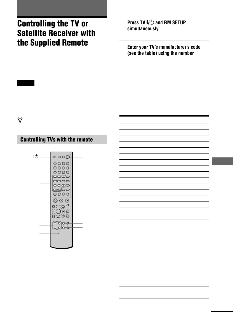 Other operations, Controlling tvs with the remote | Sony AVD-S50ES User Manual | Page 59 / 84