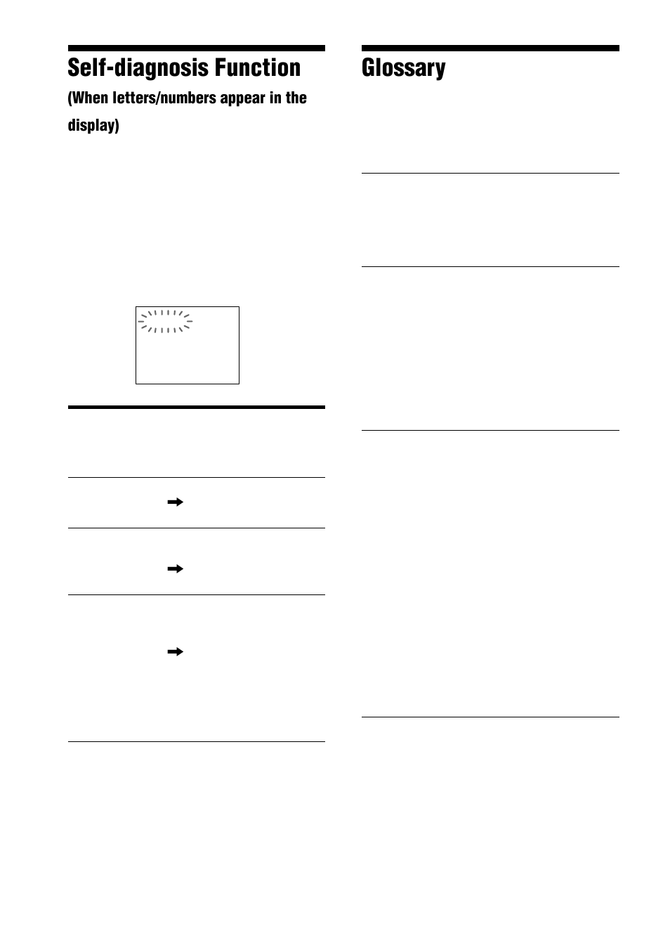 Glossary, Self-diagnosis function | Sony AVD-S50ES User Manual | Page 76 / 84