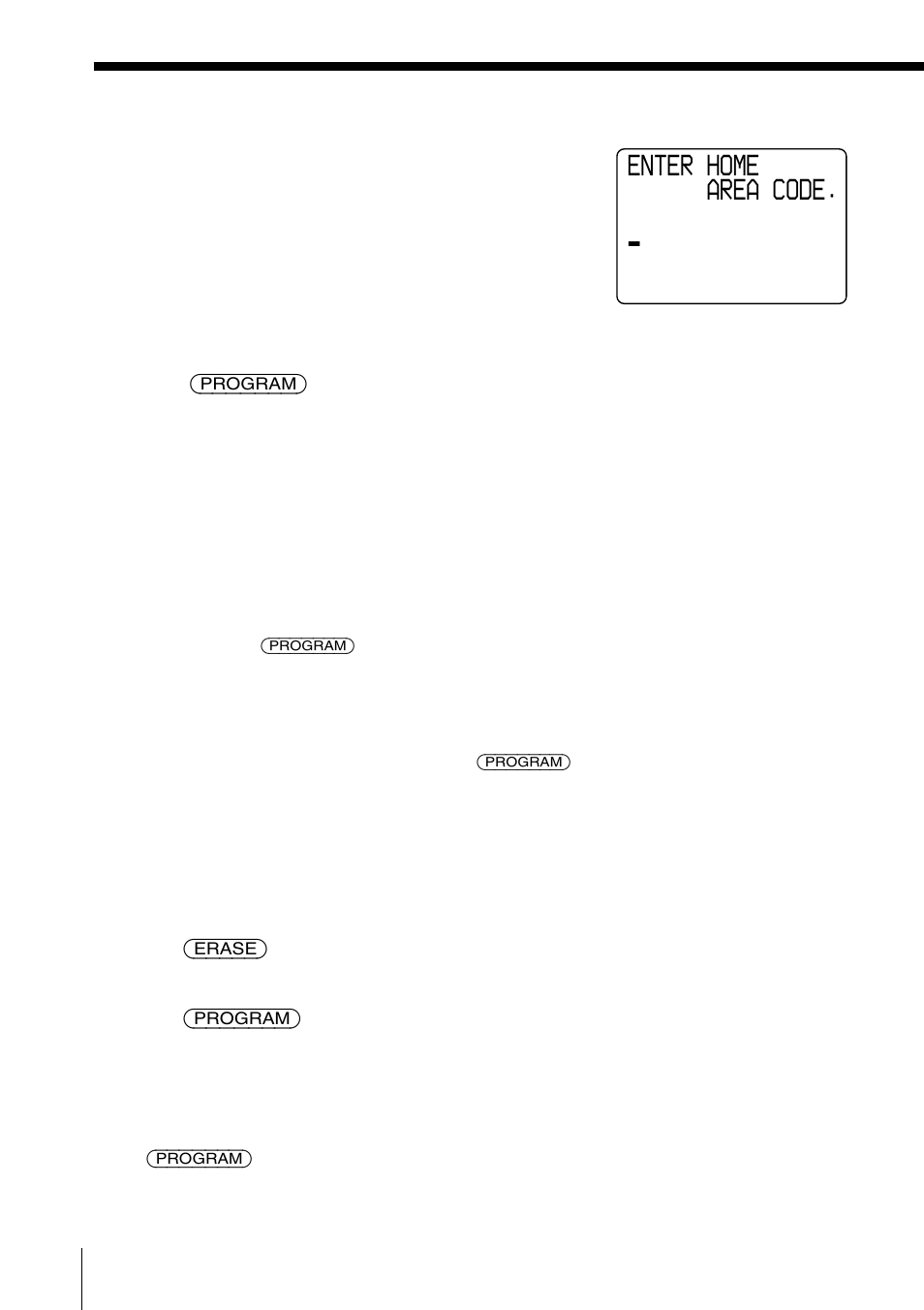 Enter home area code | Sony SPP-S9226 User Manual | Page 16 / 80