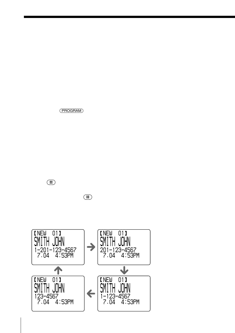 To change the number of digits of the phone number, Smith john | Sony SPP-S9226 User Manual | Page 64 / 80