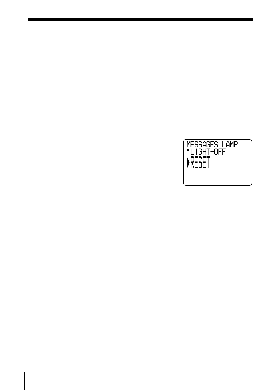 Reset, Messages lamp light-off | Sony SPP-S9226 User Manual | Page 68 / 80