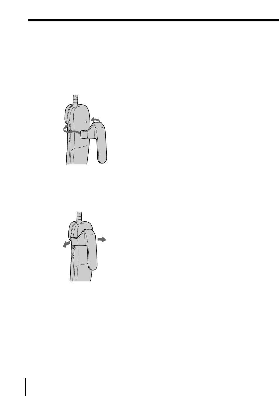 Carrying the cordless handset by the belt clip, Attaching the belt clip, Detaching the belt clip | Sony SPP-S9226 User Manual | Page 70 / 80