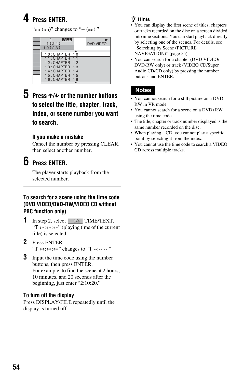 Sony DVP-CX995V User Manual | Page 54 / 96