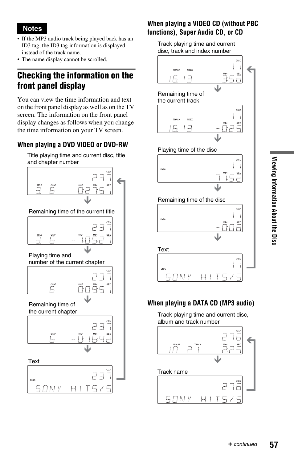 Sony DVP-CX995V User Manual | Page 57 / 96