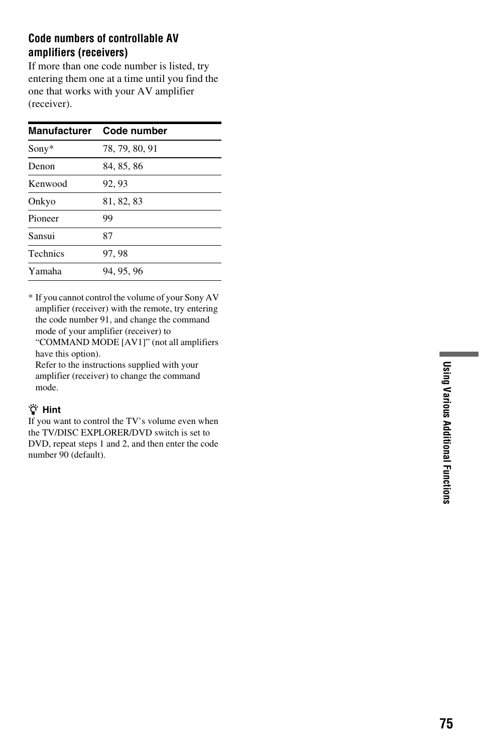 Sony DVP-CX995V User Manual | Page 75 / 96