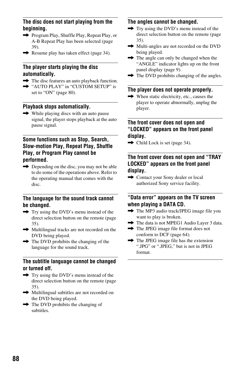 Sony DVP-CX995V User Manual | Page 88 / 96