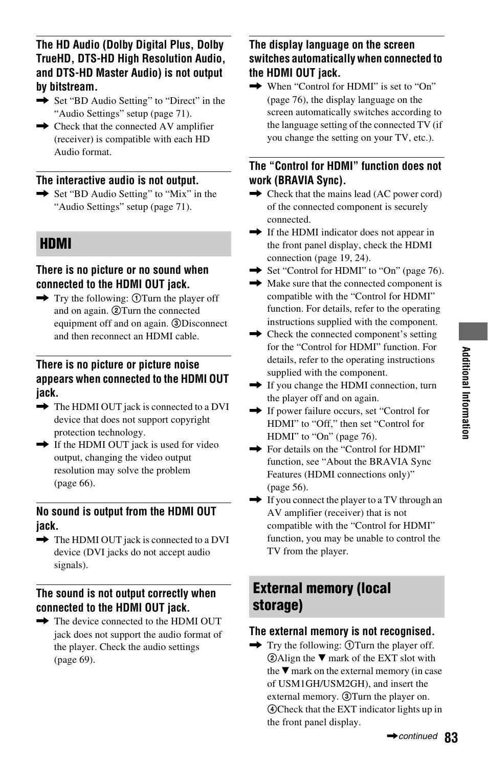Sony BDP-CX7000ES User Manual | Page 83 / 99